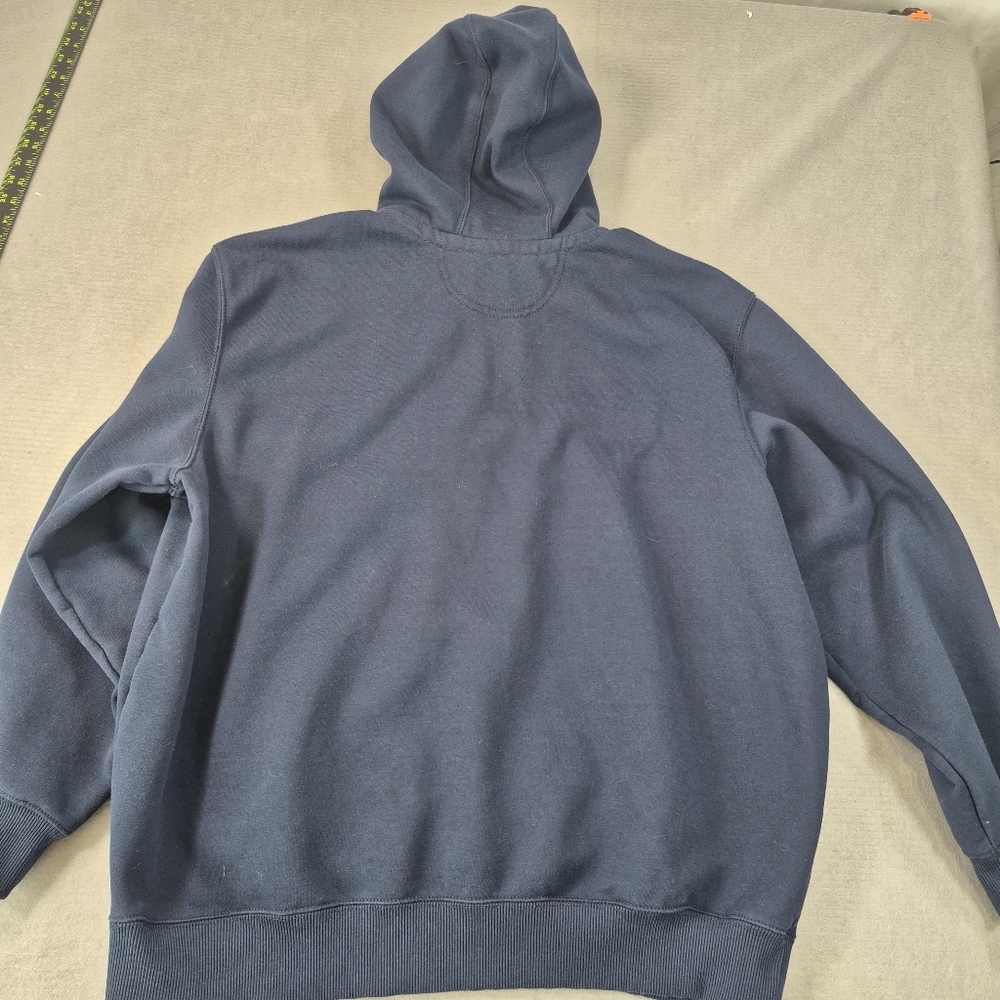 Carhartt Men's XXL Rain Defender Loose Fit Heavyweight Quarter-Zip Hoodie Blue - Picture 10 of 12